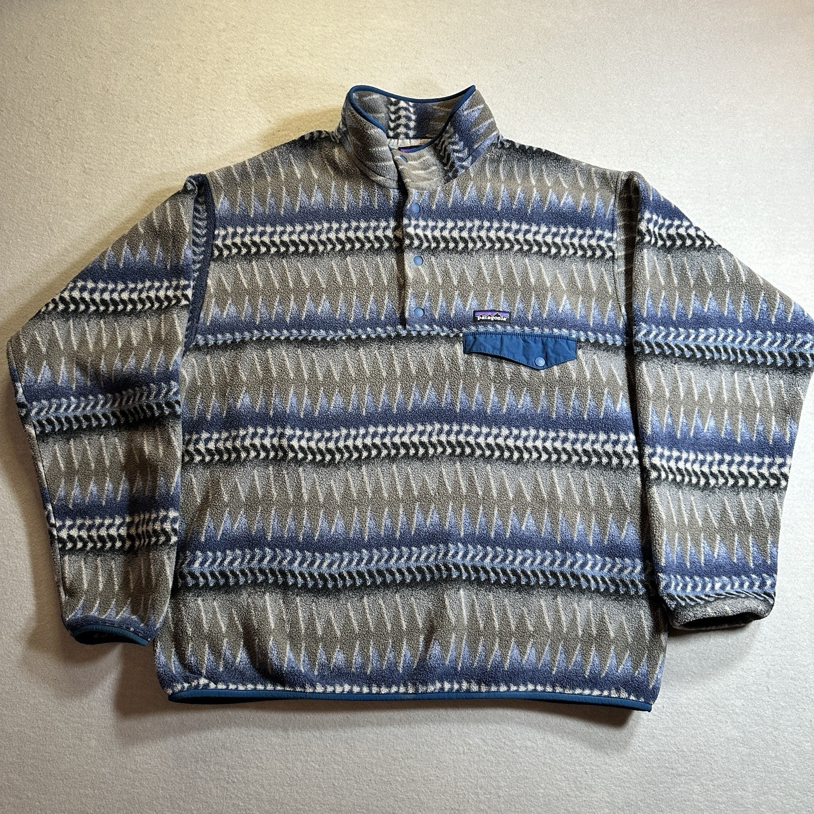 Patagonia Synchilla Snap T Laughing Water Fleece Pullover Mens Xl Blue Gray